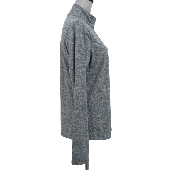 Nike Running Dri Fit Top Womens Large Gray Quarter Zip Thumbholes Exercise Gym - Picture 5 of 16